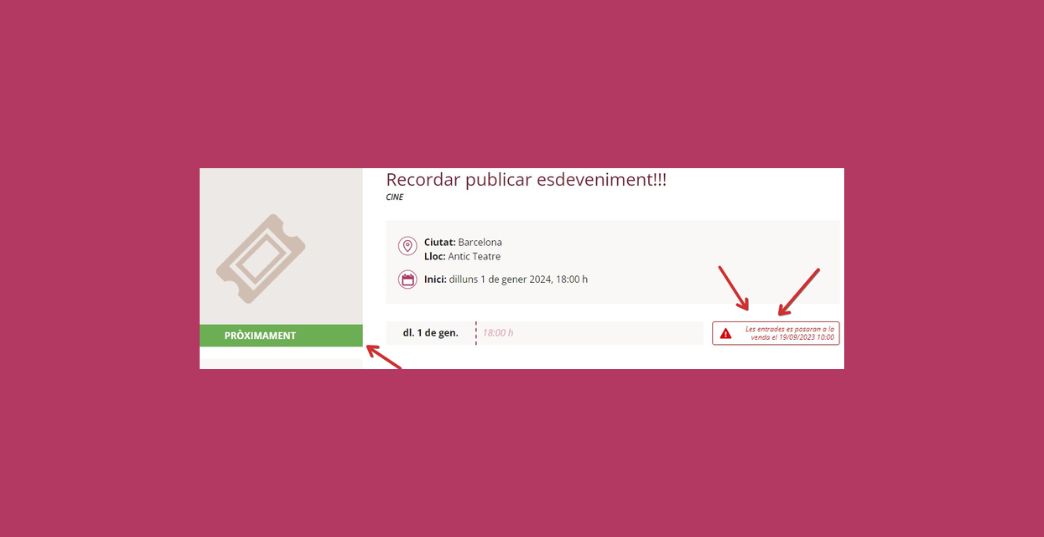 Com publicar un esdeveniment?